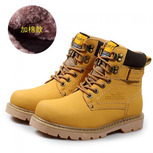 Boots - chaussures en cuir ronde pour hiver - Angleterre - semelle caoutchouc - Ref 952654