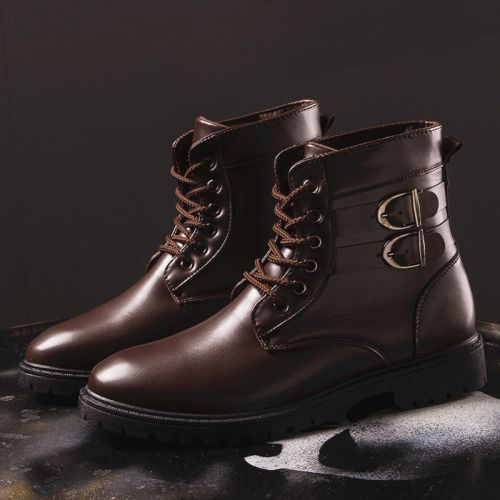 Boots - chaussures en PU ronde pour printemps - tendance des jeunes - semelle PVC - Ref 952658