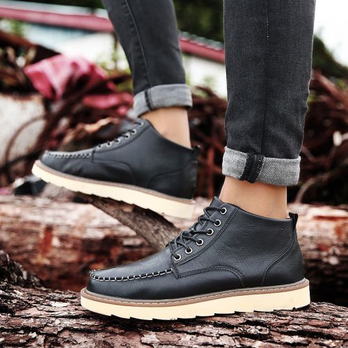 Boots - chaussures en Microfiber OUGLEMEN ronde pour hiver - loisir - semelle caoutchouc - Ref 952688
