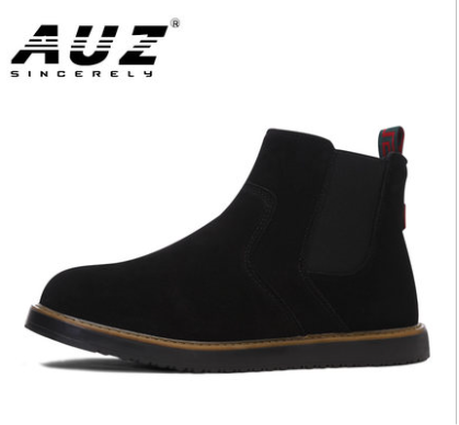 Boots - chaussures en cuir ronde pour hiver - loisir - semelle TPR - Ref 952699
