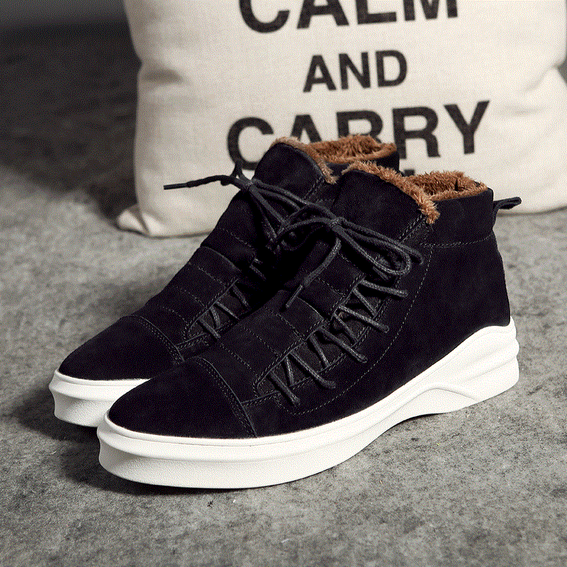 Boots - chaussures en Nubuck ronde pour hiver - loisir - semelle caoutchouc - Ref 952702