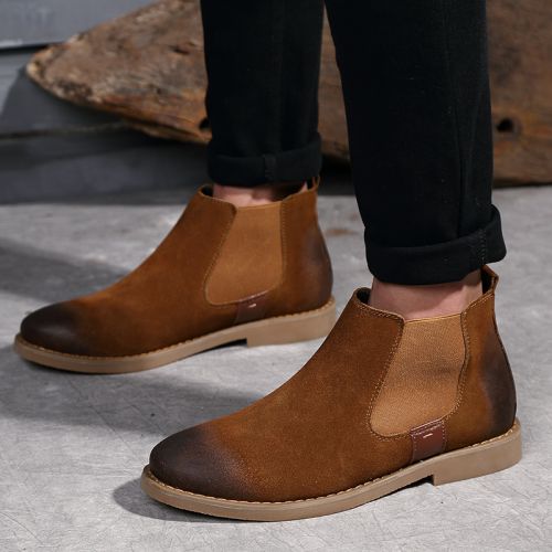 Boots - chaussures en de vache BOOCAALNN ronde pour hiver - loisir - semelle caoutchouc - Ref 952712