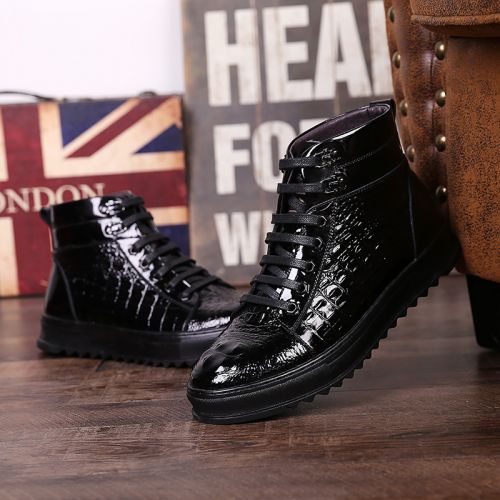 Boots - chaussures en Première couche de cuir, En plus de de vache, ronde pour hiver - tendance des jeunes - semelle cao