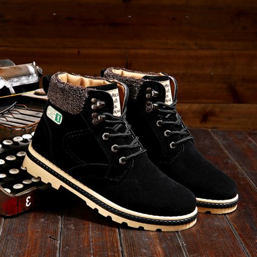 Boots - chaussures en Nubuck ronde pour hiver - tendance des jeunes - semelle TPR - Ref 952721