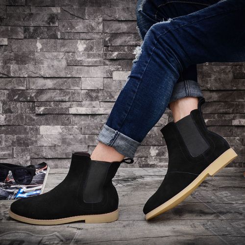 Boots - chaussures en de vache ronde pour hiver - Angleterre - semelle caoutchouc - Ref 952727