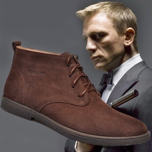 Boots - chaussures en cuir ronde pour hiver - loisir - semelle caoutchouc - Ref 952770