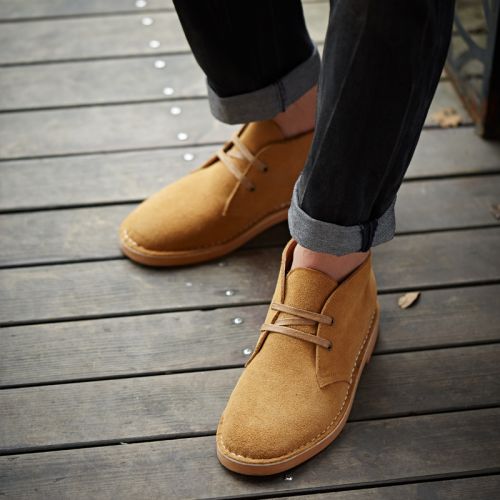 Boots - chaussures en de vache OKKO ronde pour printemps - loisir - semelle caoutchouc - Ref 952804