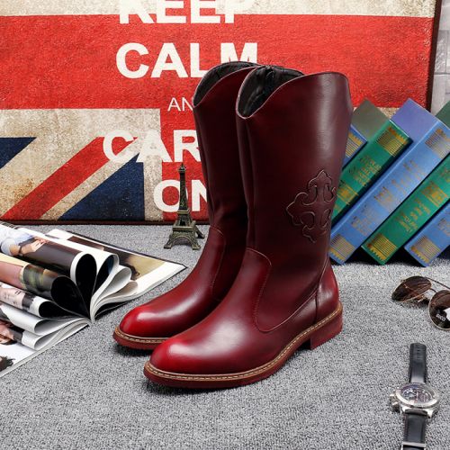 Boots - chaussures en PU pointu pour hiver - Angleterre - semelle caoutchouc - Ref 952814