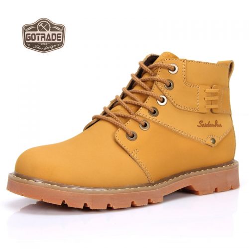 Boots - chaussures en de vache ronde pour hiver - Angleterre - semelle caoutchouc - Ref 952822