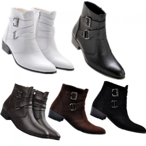 Boots - chaussures en Microfiber pointu pour hiver - semelle caoutchouc - Ref 952832