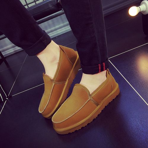 Boots - chaussures en plancher de cuir, En plus de de vache, ronde pour hiver - simple - semelle TPR - Ref 9528