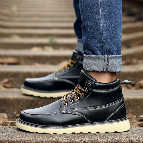 Boots - chaussures en PU ronde pour printemps - tendance des jeunes - semelle caoutchouc - Ref 952846