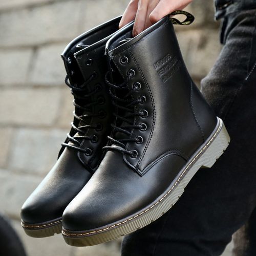 Boots - chaussures en Microfiber ronde pour printemps - tendance des jeunes - semelle caoutchouc - Ref 952857