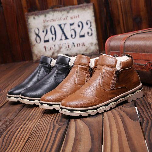 Boots - chaussures en Une variété de matériaux épissure ronde pour hiver - tendance des jeunes - semelle PVC - Ref 952876