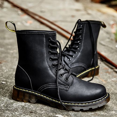 Boots - chaussures en PU ronde pour printemps - tendance des jeunes - semelle caoutchouc - Ref 952893
