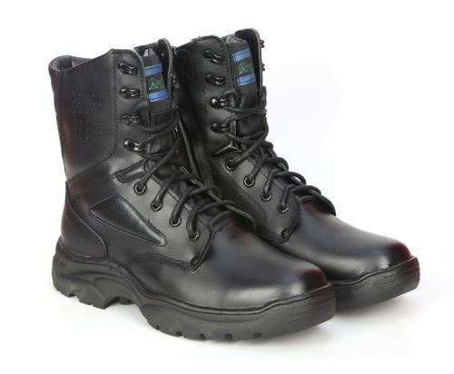 Boots - chaussures en cuir ronde pour hiver - semelle caoutchouc - Ref 952909