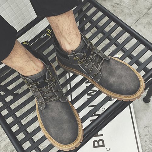Boots - chaussures en Microfiber ronde pour printemps - semelle caoutchouc - Ref 952921
