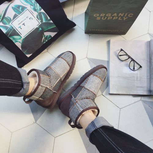 Boots - chaussures en Une variété de matériaux épissure ronde pour hiver - loisir - semelle TPR - Ref 952940