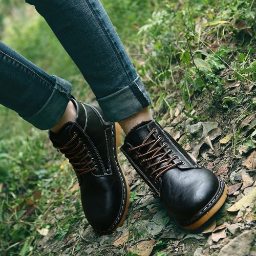 Boots - chaussures en Microfiber ronde pour hiver - tendance des jeunes - semelle caoutchouc - Ref 952945