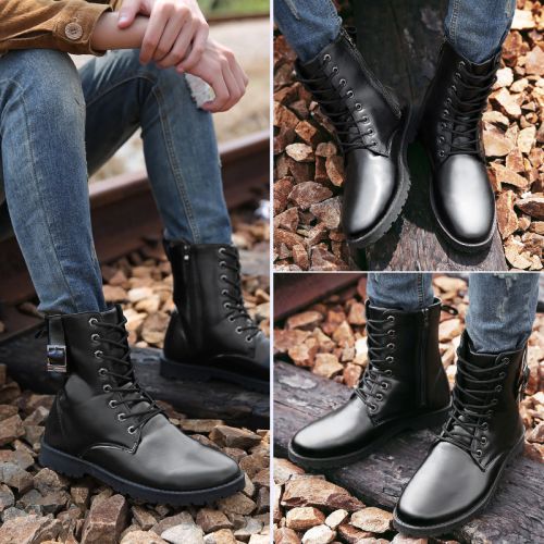 Boots - chaussures en PU RUNVAN ronde pour printemps - loisir - semelle caoutchouc - Ref 952978