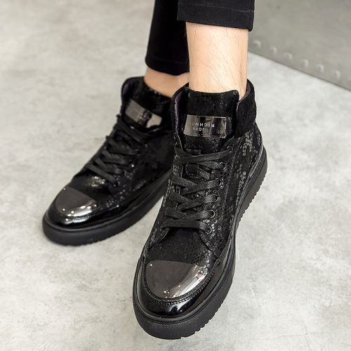 Boots - chaussures en Première couche de cuir, En plus de de vache, ronde pour hiver - Angleterre - semelle caoutchouc -