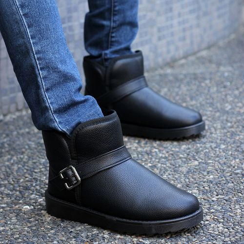 Boots - chaussures en PU ronde pour hiver - loisir - semelle caoutchouc - Ref 952997