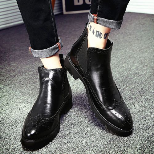 Boots - chaussures en Microfiber pointu pour hiver - tendance des jeunes - semelle caoutchouc - Ref 953004