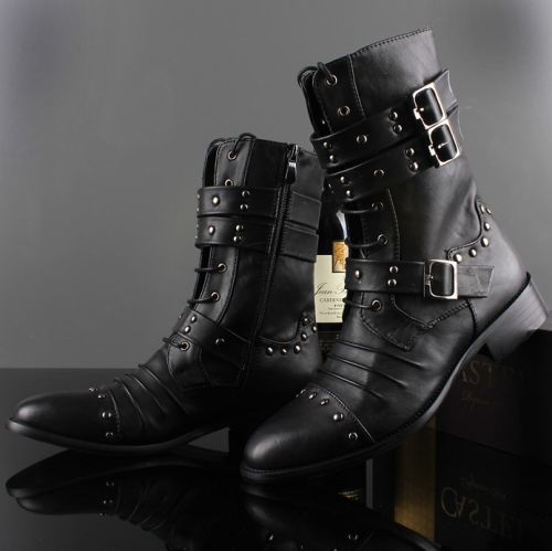 Boots - chaussures en plancher de cuir, En plus de de vache, - loisir - semelle caoutchouc - Ref 953015