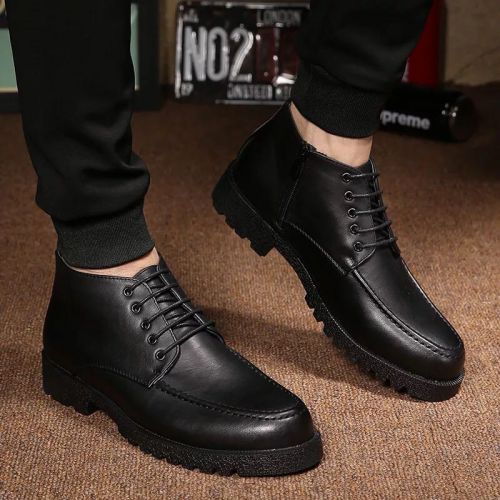 Boots - chaussures en Première couche de cuir, En plus de de vache, ronde pour été - entreprise - semelle caoutchouc - R