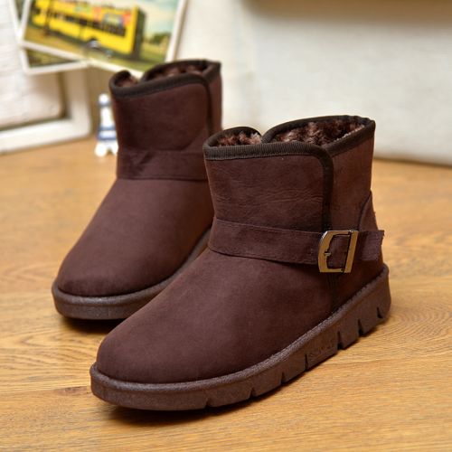 Boots - chaussures en Nubuck ronde pour hiver - loisir - semelle caoutchouc - Ref 953040