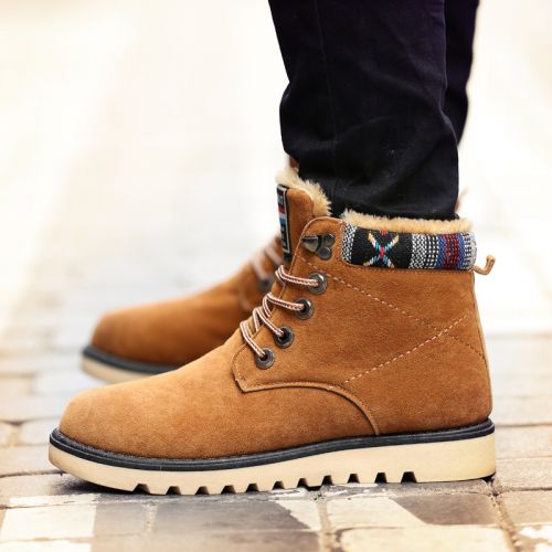 Boots - chaussures en Microfiber ronde pour hiver - loisir - semelle caoutchouc - Ref 953073