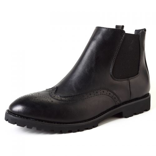 Boots - chaussures en Microfiber pointu pour printemps - semelle caoutchouc - Ref 953088