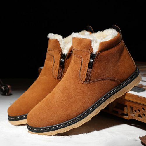 Boots - chaussures en Nubuck ronde pour hiver - tendance des jeunes - semelle caoutchouc - Ref 953125