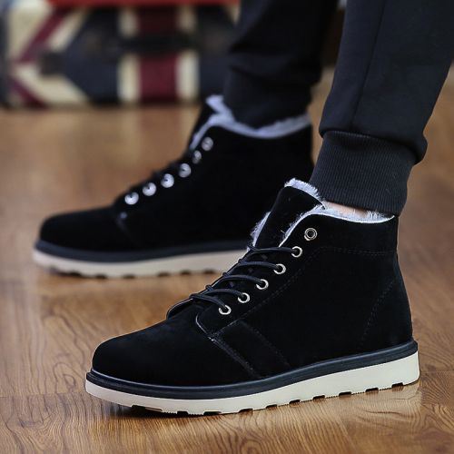 Boots - chaussures en Nubuck ronde pour hiver - loisir - semelle caoutchouc - Ref 953129