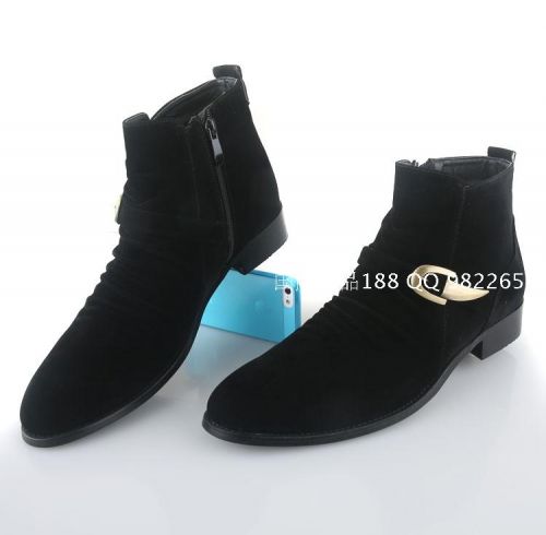 Boots - chaussures en Nubuck KKLCLC pointu pour printemps - Angleterre - semelle caoutchouc - Ref 953133