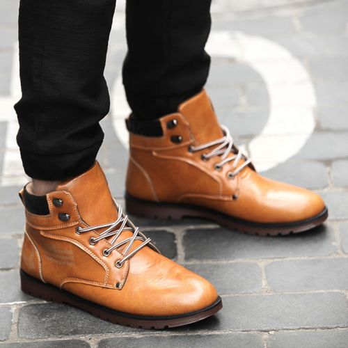 Boots - chaussures en PU ronde pour hiver - loisir - semelle plastique - Ref 953138