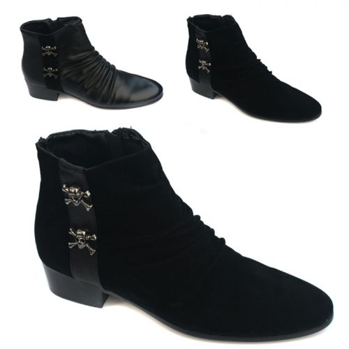 Boots - chaussures en Nubuck pointu pour hiver - tendance des jeunes - semelle caoutchouc - Ref 953143
