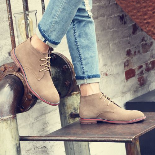 Boots - chaussures en de vache ronde pour hiver - loisir - semelle caoutchouc - Ref 953161