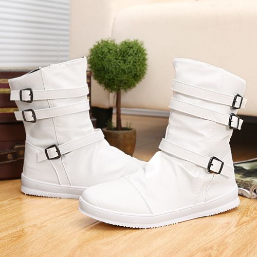 Boots - chaussures en Cuir spatial ronde pour hiver - tendance des jeunes - semelle plastique - Ref 953165