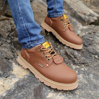 Boots - chaussures en cuir PINZHER ronde pour printemps - loisir - semelle caoutchouc - Ref 953169