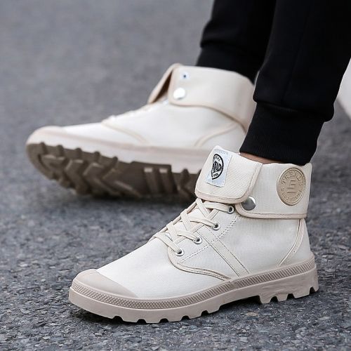 Boots - chaussures en toile ronde pour printemps - loisir - semelle caoutchouc - Ref 953184