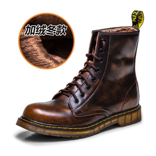 Boots - chaussures en plancher de cuir, En plus de de vache, ronde pour hiver - loisir - semelle TPR - Ref 9532