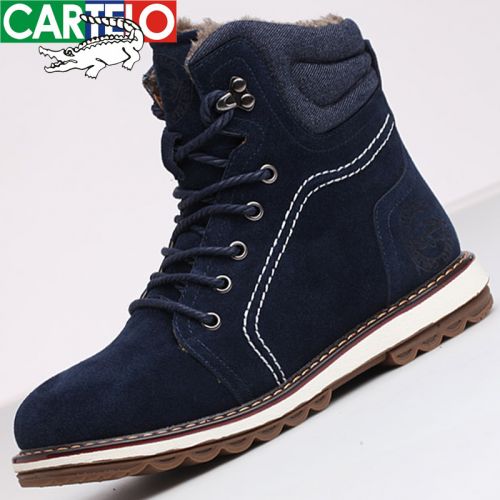 Boots - chaussures en de vache CARTELO ronde pour hiver - simple - semelle caoutchouc - Ref 953210