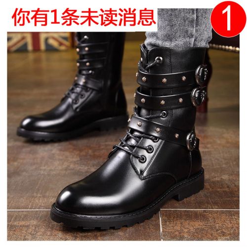 Boots - chaussures en Microfiber ronde pour hiver - tendance des jeunes - semelle caoutchouc - Ref 953219
