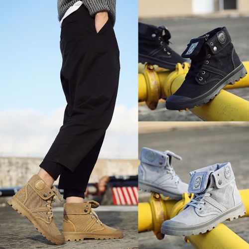 Boots - chaussures en toile ronde pour hiver - tendance des jeunes - semelle caoutchouc - Ref 953230