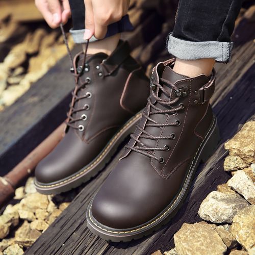 Boots - chaussures en plancher de cuir, En plus de de vache, NOSBER ronde pour hiver - loisir - semelle caoutchouc - Ref