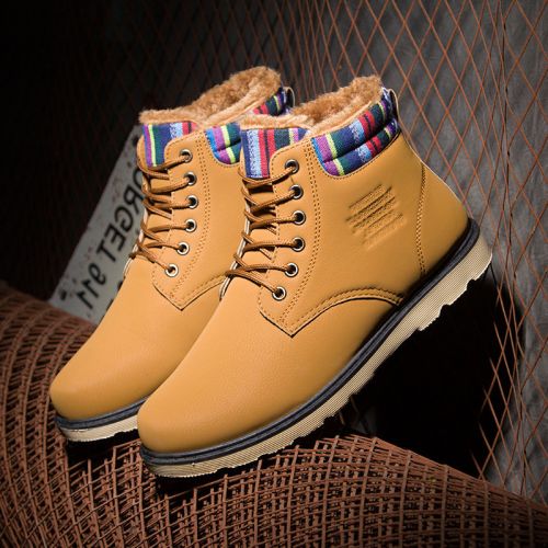 Boots - chaussures en PU ronde pour hiver - tendance des jeunes - semelle caoutchouc - Ref 953249