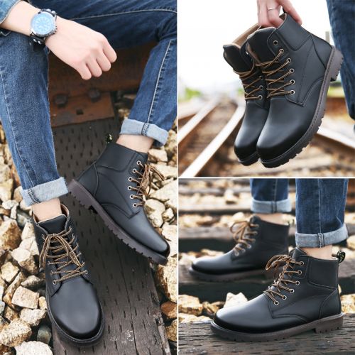 Boots - chaussures en PU ronde pour hiver - loisir - semelle caoutchouc - Ref 953262