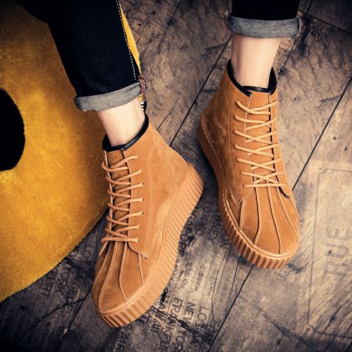 Boots - chaussures en Ercengzhupi ronde pour hiver - Angleterre - semelle caoutchouc - Ref 953273