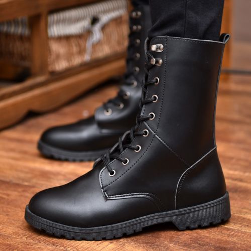 Boots - chaussures en PU ronde pour printemps - loisir - semelle caoutchouc - Ref 953308